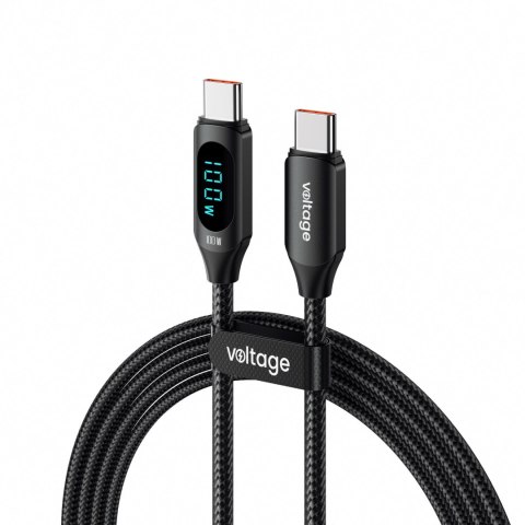 Kabel USB-C / USB-C Voltage PowerDisplay 100W PD 100cm czarny