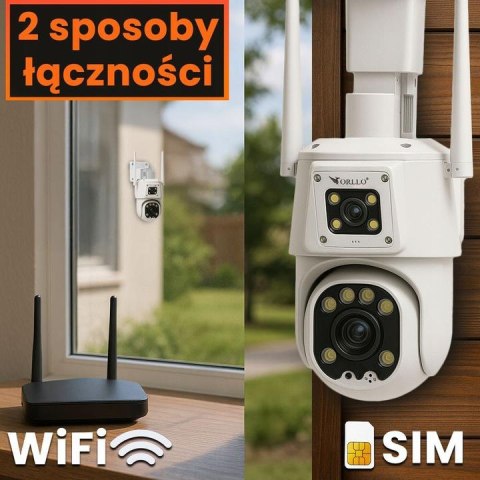 Kamera IP Orllo TZ8 Dual 4MP+4MP 4G SIM LTE Wi-Fi