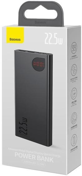 Powerbank Baseus Adaman Metal PPAD070001 10000mAh 22,5W PD QC 3.0 2x USB-A 1x USB-C + KABEL