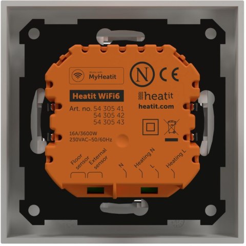 Termostat Heatit WiFi6 White RAL 9003 Wi-Fi Thermostat 3600W 16A