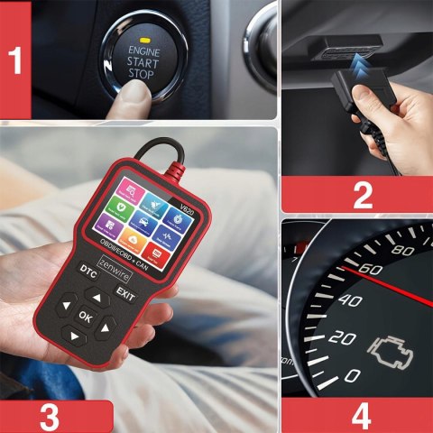 Interfejs Tester Skaner Diagnostyczny OBD2 ELM327 CAN Zenwire V620