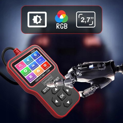 Interfejs Tester Skaner Diagnostyczny OBD2 ELM327 CAN Zenwire V620