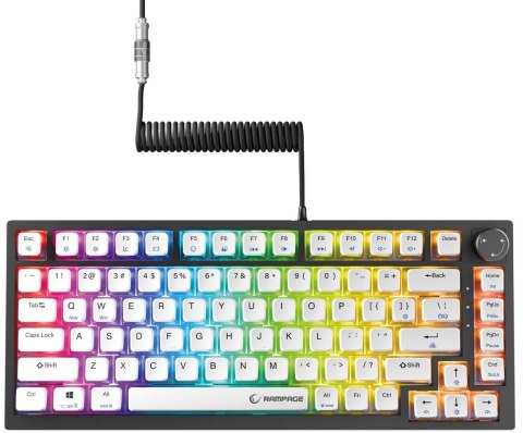 Klawiatura przewodowa Rampage Zenith Pro 8000Hz, Hall Effect, RGB, Gateron KS-20, czarna