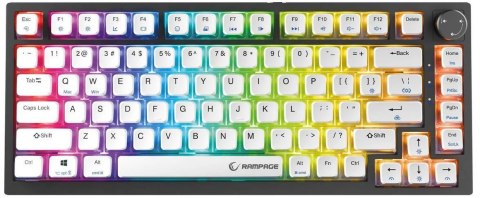 Klawiatura przewodowa Rampage Zenith Pro 8000Hz, Hall Effect, RGB, Gateron KS-20, czarna