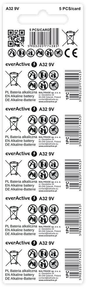 Bateria A32 / 32A everActive 9V (blister 5 szt.)