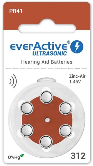 Bateria do aparatu słuchowego everActive ULTRASONIC 312 / PR41 (blister 6 szt.)