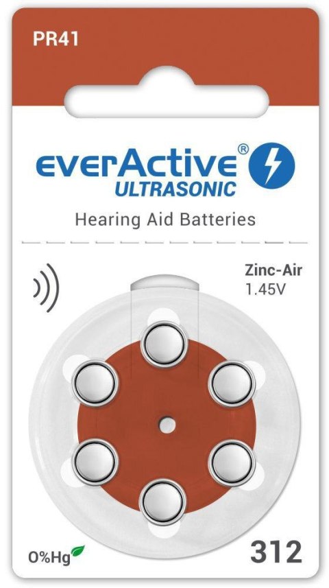 Bateria do aparatu słuchowego everActive ULTRASONIC 312 / PR41 (blister 6 szt.)