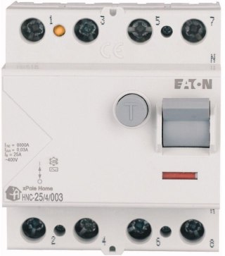 EATON WYŁĄCZNIK RÓŻNICOWOPRĄDOWY 25A 4P 4M 30MA AC 6KA