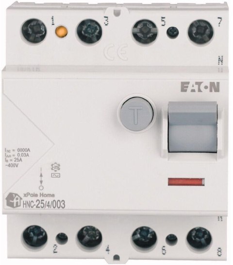 EATON WYŁĄCZNIK RÓŻNICOWOPRĄDOWY 25A 4P 4M 30MA AC 6KA