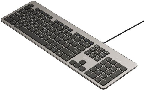 Klawiatura przewodowa Unitek SlimTap USB-A, szara