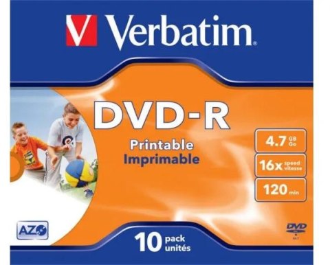 Płyty DVD-R Verbatim AZO Printable jewel box (10szt)