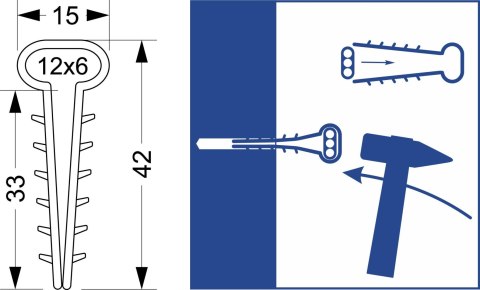 Uchwyt szybkiego montażu - płaski USMP-3 Elektro-Plast Opatówek 600szt BOX 16.23