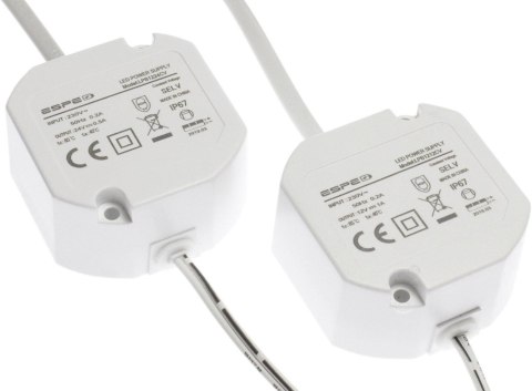 ZASILACZ DOPUSZKOWY ESPE LP-1212-211 12V 1A 12 W IP67 5.5 / 2.1 mm