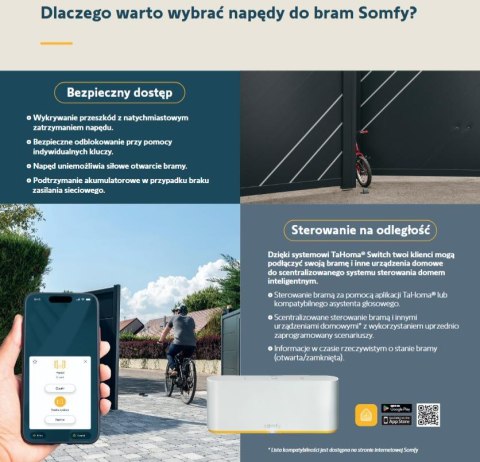 Zestaw Somfy Elixo 3S+ IO Comfort Pack do 600kg bram przesuwnych