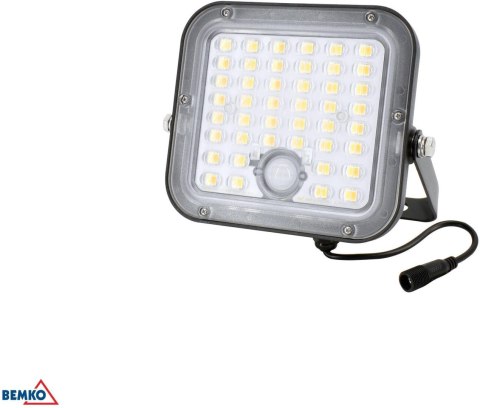 NAŚWIETLACZ SOLARNY LED BEMKO SOLPAR 10W 1500LM 3000/4000K IP65 CZARNY CZ. PIR