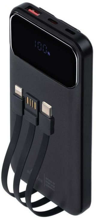 Powerbank Rivacase 10000mAh 22.5W PD 2x USB-C 1x USB-A VA2211 czarny + kabel USB-C i Lightning