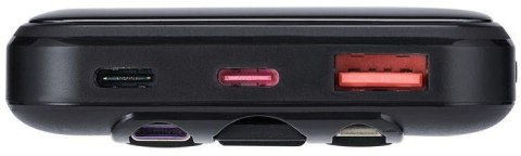 Powerbank Rivacase 10000mAh 22.5W PD 2x USB-C 1x USB-A VA2211 czarny + kabel USB-C i Lightning