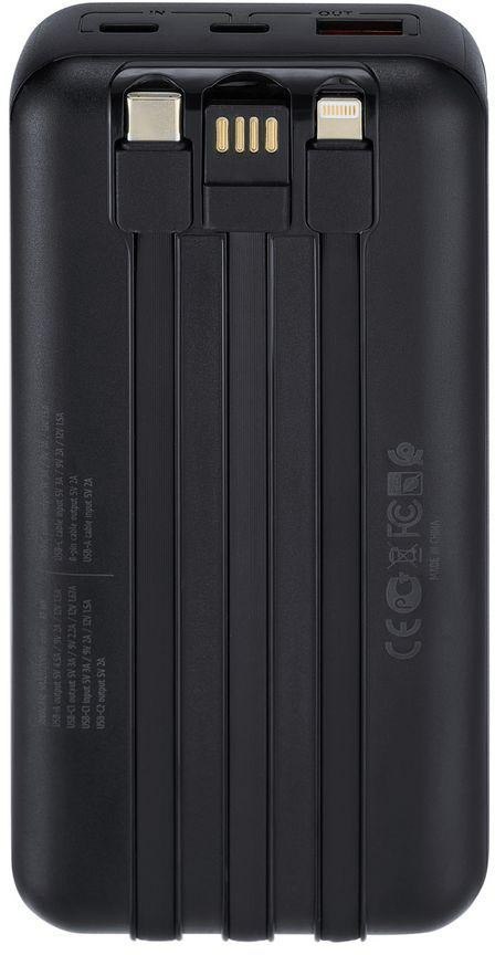 Powerbank Rivacase 20000mAh 22.5W PD 2x USB-C 1x USB-A VA2221 czarny + kabel USB-C i Lightning