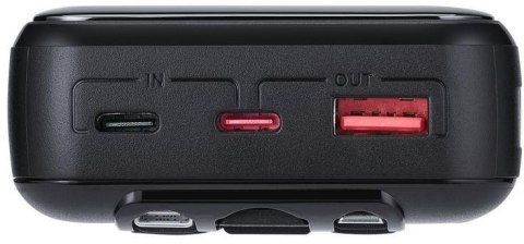 Powerbank Rivacase 20000mAh 22.5W PD 2x USB-C 1x USB-A VA2221 czarny + kabel USB-C i Lightning