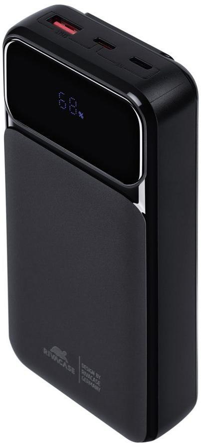 Powerbank Rivacase 20000mAh 22.5W PD 2x USB-C 1x USB-A VA2221 czarny + kabel USB-C i Lightning