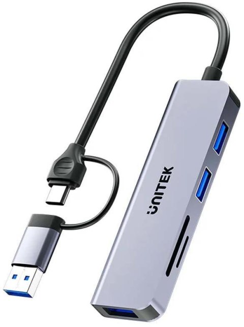 Unitek Hub 5w1 USB-A/C 5 Gbps z czytnikiem kart SD i micro SD