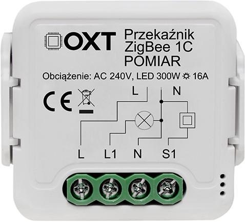 Moduł OXT przekaźnik 1 obw. pomiar 16A ZigBee TUYA T260P