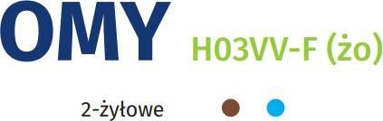 Przewód elektryczny linka H03VV-F OMY 2x1mm2 300V NKT biały 100m