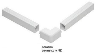 Osprzęt do listew elektroinstalacyjnych, narożnik zewnętrzny BIAŁY NZ 60x40 (1szt.)