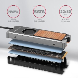 Radiator do dysków Axagon CLR-M2FAN M.2 SSD 13mm z wentylatorem