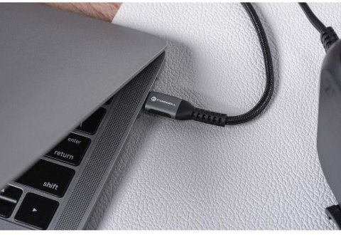 KABEL USB-C / USB-C Forcell F-Energy Cafule 200 cm 240 W 5A PD QC 4.0 CZARNY W OPLOCIE