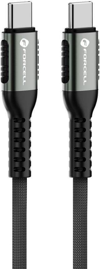 KABEL USB-C / USB-C Forcell F-Energy Cafule 50 cm 240 W 5A PD QC 4.0 CZARNY W OPLOCIE