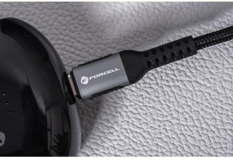 KABEL USB-C / USB-C Forcell F-Energy Cafule 50 cm 240 W 5A PD QC 4.0 CZARNY W OPLOCIE