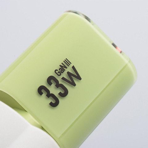 ŁADOWARKA SIECIOWA Forcell F-Energy GaN III VT-41 33 W 1x USB-C 1x USB-A PD 3.0 QC 4.0 ZIELONA