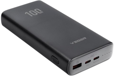 Powerbank Veger 20000 mAh 100 W PD QC 3.0 USB-A 2x USB-C czarny