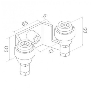 Uchwyt PSG 60.022.7016 42mm górny do bram przesuwnych (2 rolki) kolor antracytowy RAL7016