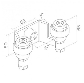 Uchwyt PSG 60.023.9005 60mm górny do bram przesuwnych (2 rolki) czarny RAL9005