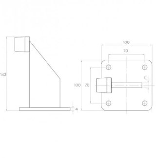 Zderzak PSG 60.039.9005 - odbój do bramy, czarny RAL9005