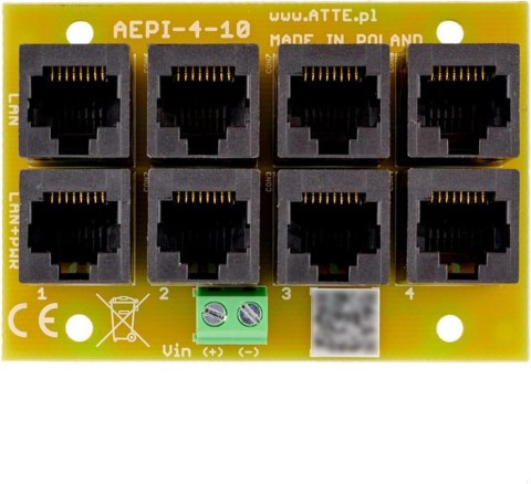 Adapter PoE PASSIVE 4 kanałowy 10/100 ATTE AEPI-4-10-OF