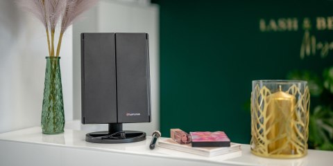 Lusterko do makijażu Humanas HS-ML04 z podświetleniem LED - czarny