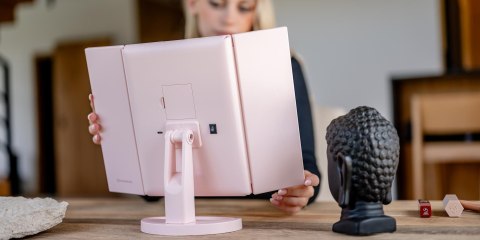 Lusterko do makijażu Humanas HS-ML04 z podświetleniem LED - różowy