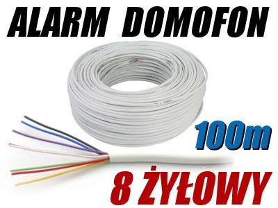 PRZEWÓD ALARMOWY DOMOFONOWY YTDY 8X0,5 - 100M; 5631K