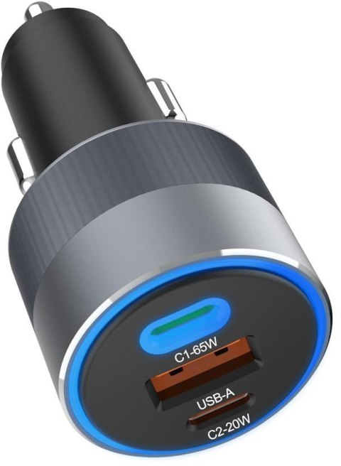 ŁADOWARKA SAMOCHODOWA Forcell F-Energy Alu 85 W 2x USB-C 1x USB-A PD 3.0 QC 4.0 SZARA
