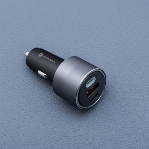 ŁADOWARKA SAMOCHODOWA Forcell F-Energy Alu 85 W 2x USB-C 1x USB-A PD 3.0 QC 4.0 SZARA