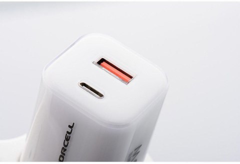ŁADOWARKA SIECIOWA Forcell F-Energy GaN III VT-41 33 W 1x USB-C 1x USB-A PD 3.0 QC 4.0 BIAŁA