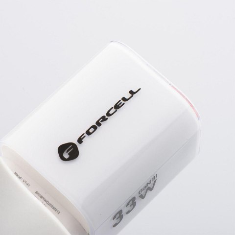 ŁADOWARKA SIECIOWA Forcell F-Energy GaN III VT-41 33 W 1x USB-C 1x USB-A PD 3.0 QC 4.0 BIAŁA