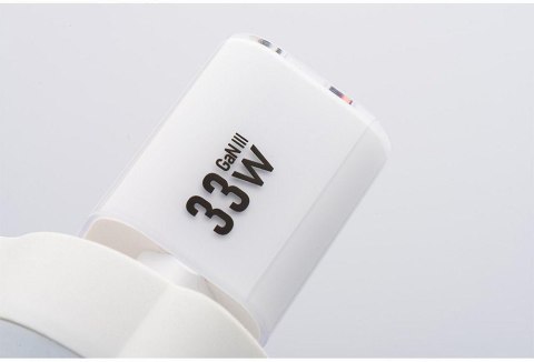 ŁADOWARKA SIECIOWA Forcell F-Energy GaN III VT-41 33 W 1x USB-C 1x USB-A PD 3.0 QC 4.0 BIAŁA