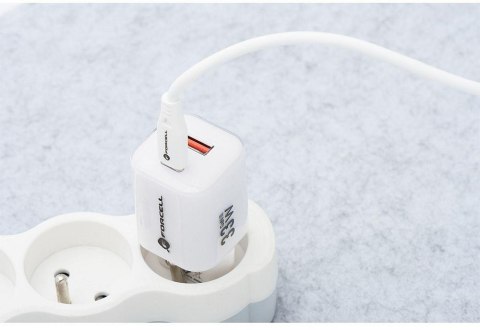 ŁADOWARKA SIECIOWA Forcell F-Energy GaN III VT-41 33 W 1x USB-C 1x USB-A PD 3.0 QC 4.0 BIAŁA