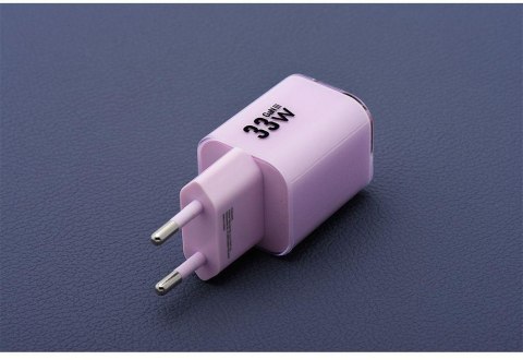 ŁADOWARKA SIECIOWA Forcell F-Energy GaN III VT-41 33 W 1x USB-C 1x USB-A PD 3.0 QC 4.0 FIOLETOWA