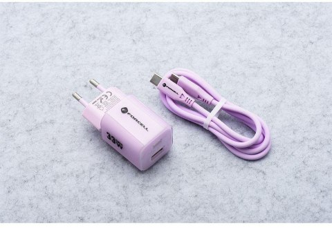 ŁADOWARKA SIECIOWA Forcell F-Energy GaN III VT-41 33 W 1x USB-C 1x USB-A PD 3.0 QC 4.0 FIOLETOWA