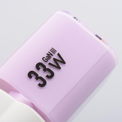 ŁADOWARKA SIECIOWA Forcell F-Energy GaN III VT-41 33 W 1x USB-C 1x USB-A PD 3.0 QC 4.0 FIOLETOWA